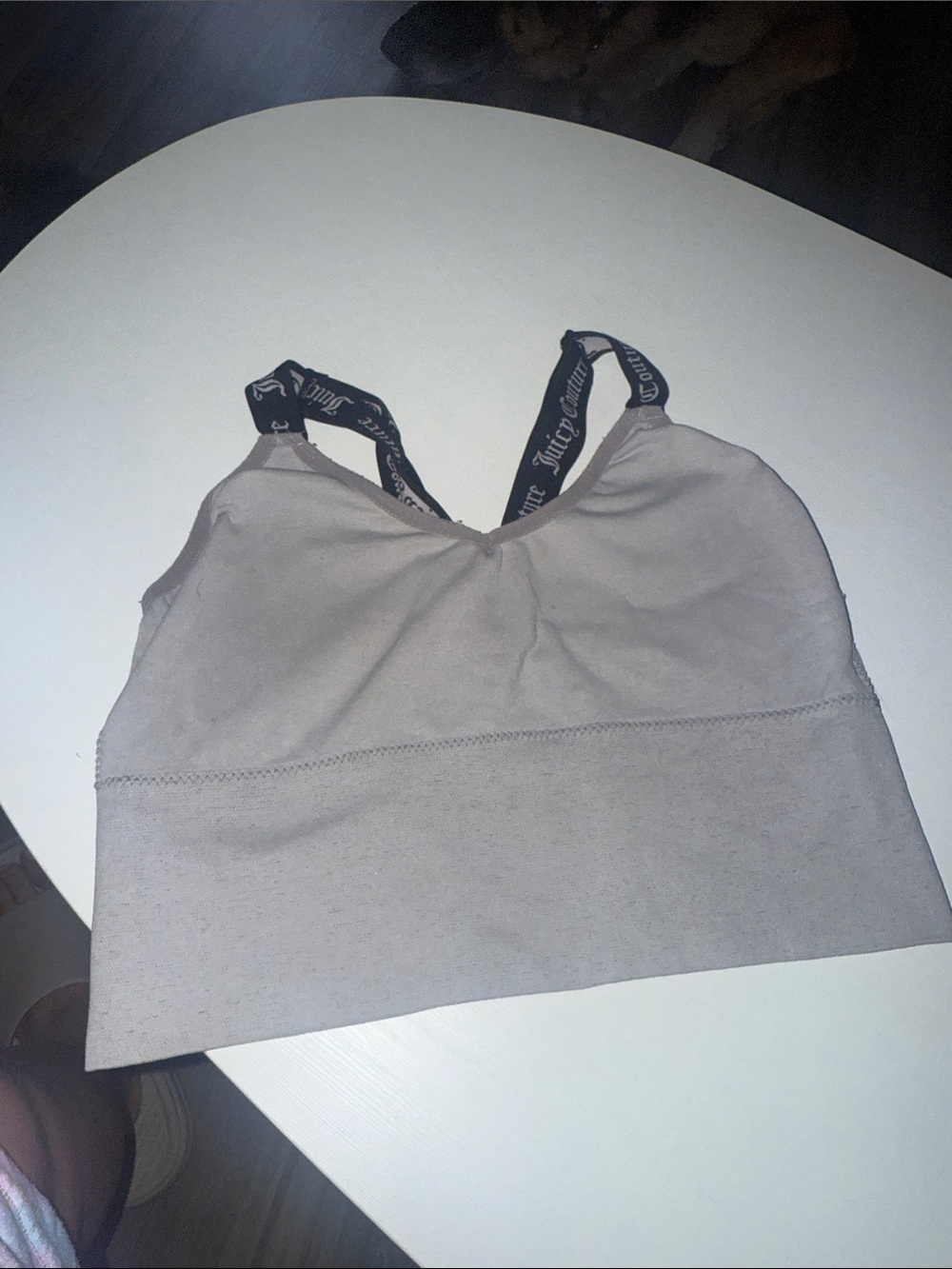 Juicy Couture Taupe Seamless Logo-Strap Sports Bralette